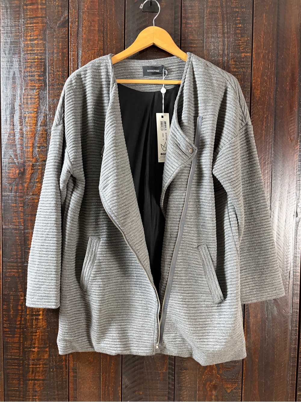 MINKPINK Ribbed Biker-style Jacket NWT Medium